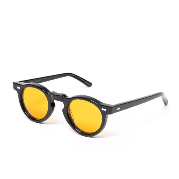 TBD EYEWEAR Sonnenbrille "Welt Black" Mit Safrangelben Glasern - Handarbeit