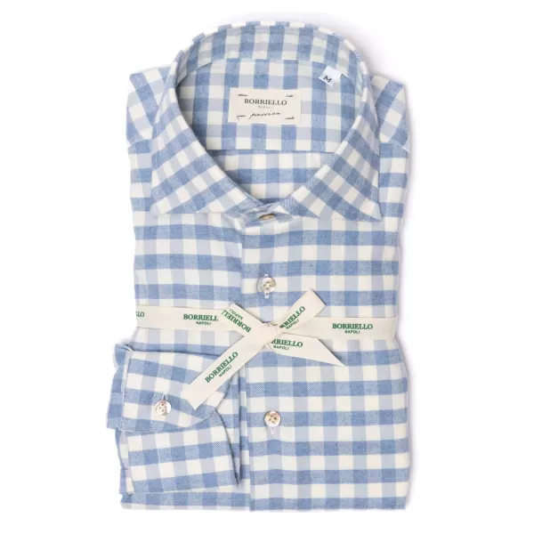 Borriello Sports Shirt "Cash-Vichy" In Fine Luxury Flannel - Linea Passion