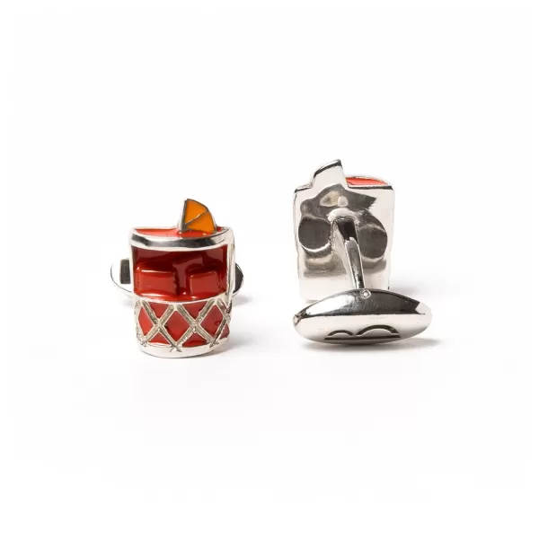 Barbarulo Napoli Sterling Silver Cufflink "Negroni" - Pure Handwork