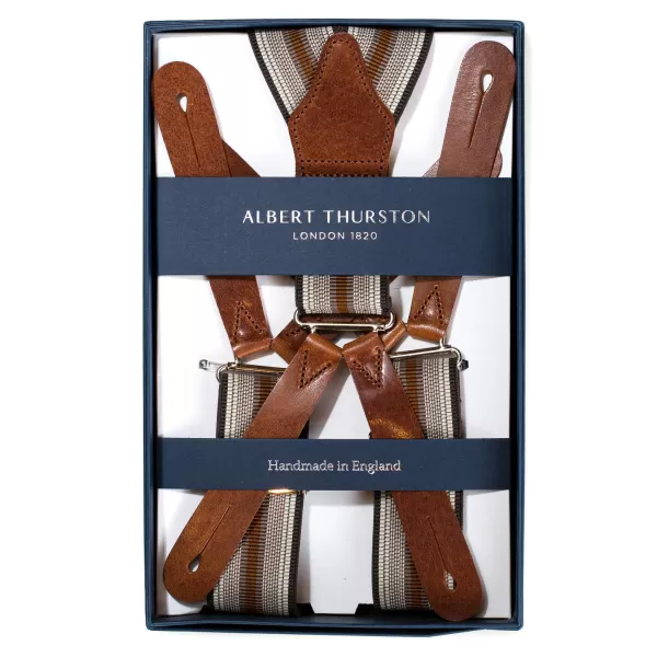 Albert Thurston Striped Braces "Gangs Of New York" To Button