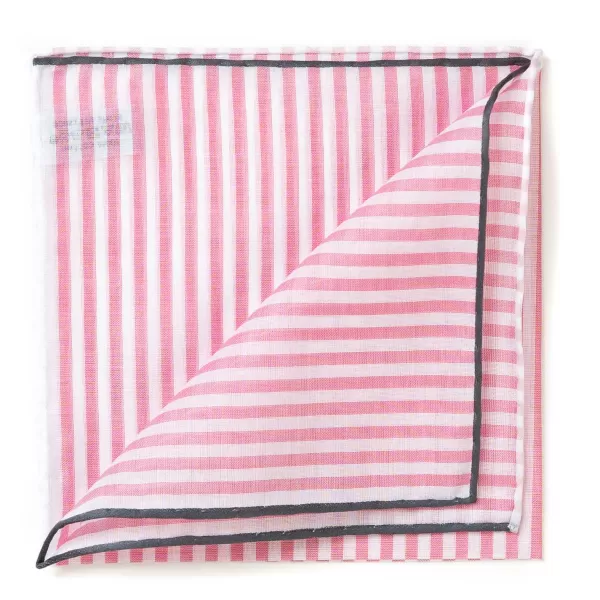 Simonnot-Godard Striped Pocket Square "Buren I" Made Of Finest Cotton