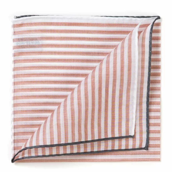 Simonnot-Godard Striped Pocket Square "Buren Iii" Made Of Finest Cotton