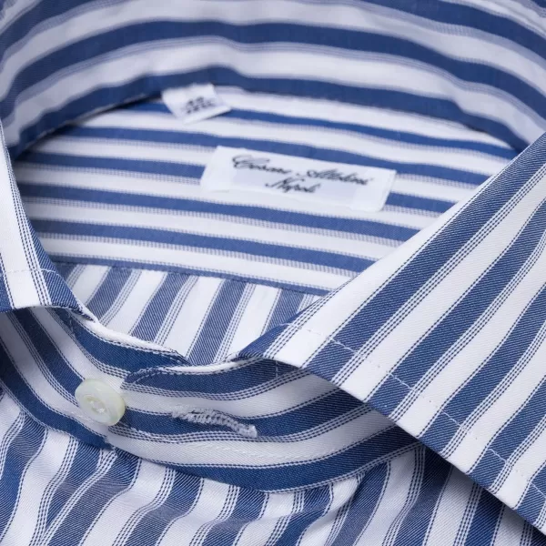 Cesare Attolini Striped Shirt "Multipla Righe" In Fine Cotton Twill From Carlo Riva -