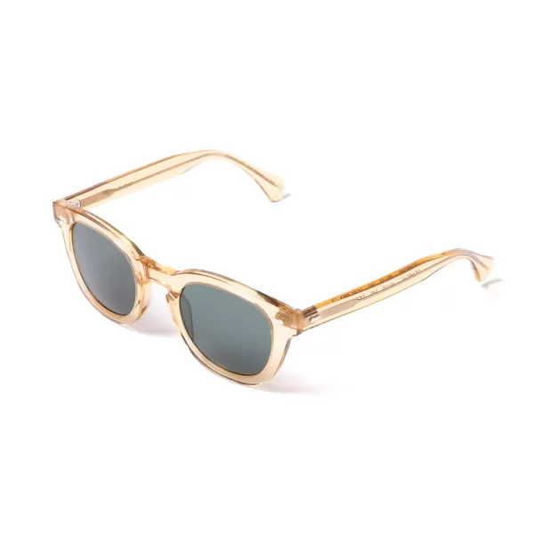 TBD EYEWEAR Sunglasses "Donegal Champagne" With Green Lenses - Handmade