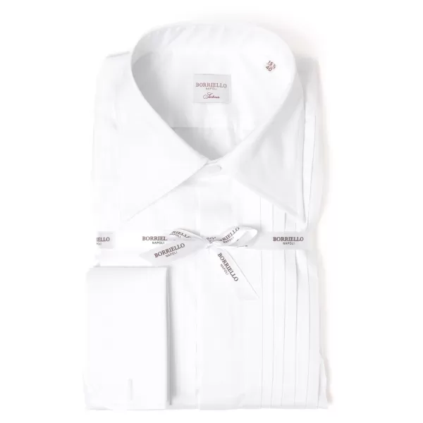 Borriello Tuxedo Shirt "Sartorial-Plissee" Made Of Cotton-Twill From Thomas Maso