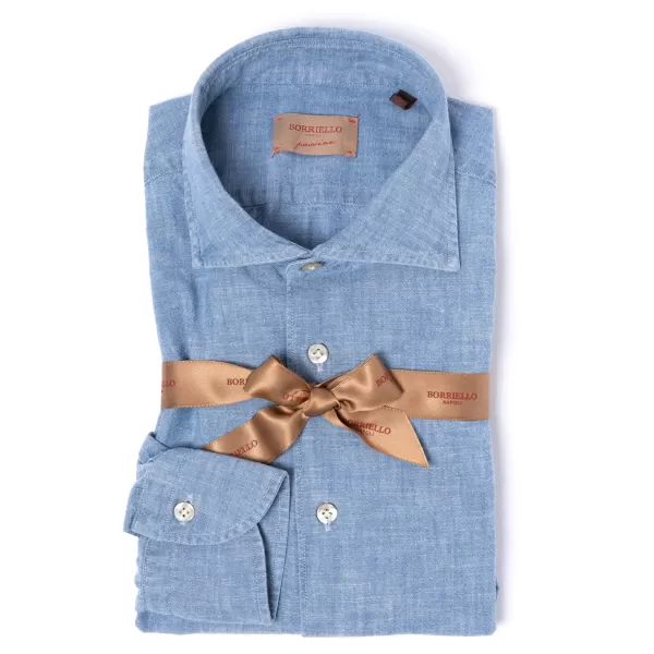 Borriello Vintage Prewashed Japanese Cotton Chambray Sport Shirt - Linea Passion