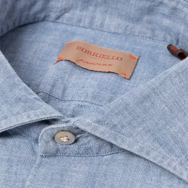 Borriello Vintage Prewashed Japanese Cotton Chambray Sport Shirt - Linea Passion