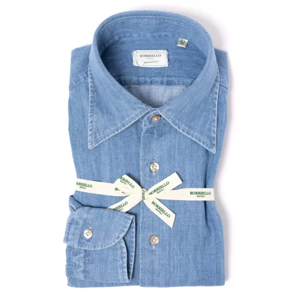 Borriello Vintage Prewashed Japanese Cotton Denim Sport Shirt