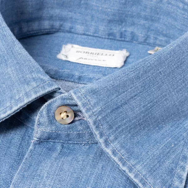 Borriello Vintage Prewashed Japanese Cotton Denim Sport Shirt