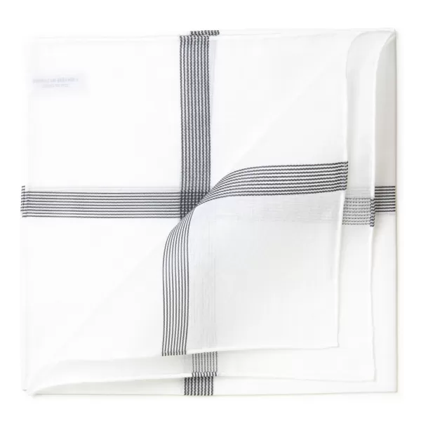 Simonnot-Godard White Handkerchief "Symphony" Made Of Cotton - Hand-Rolled