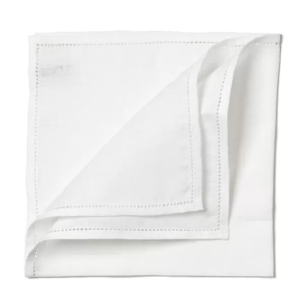 Simonnot-Godard White Linen Pocket Square