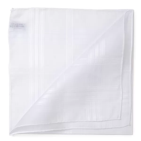 Simonnot-Godard White Patterned Cotton Handkerchief "Renaissance"