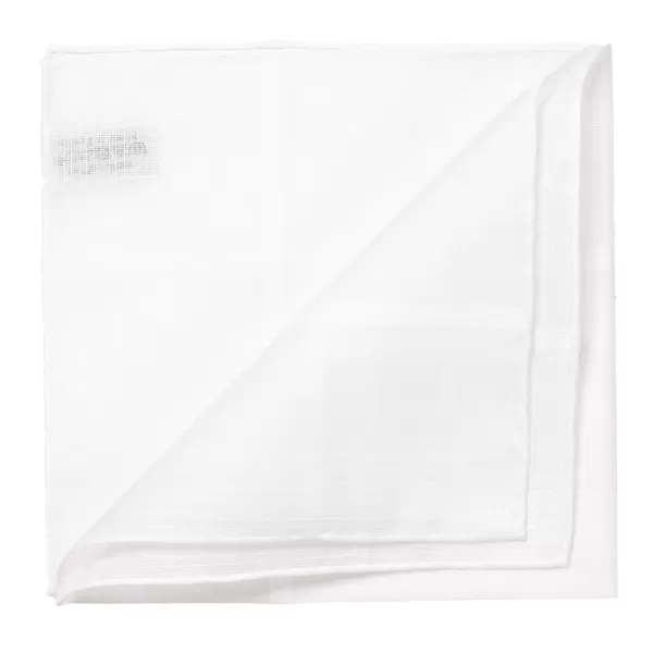 Simonnot-Godard White Patterned Cotton Pocket Square