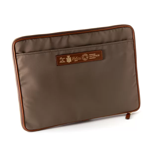 Felisi Zip-Case "Notebook" Made Of Nylon And Saddle Leather