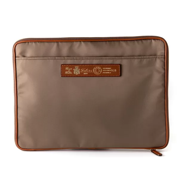 Felisi Zip-Case "Notebook" Made Of Nylon And Saddle Leather